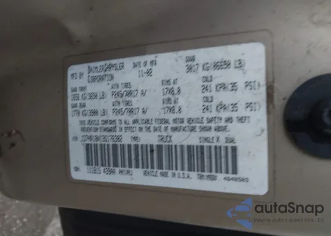 2003 Dodge Ram 1500 Slt/Laramie/St из США, поврежденный, VIN 1D7HA18N13S176382